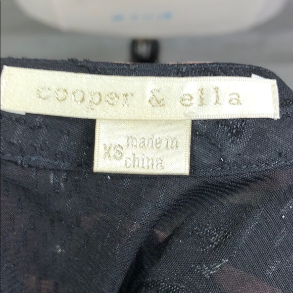 Cooper & Ella Phoebe Ruffled Black Dress Womens XS Short Sleeve Midi - Picture 15 of 16